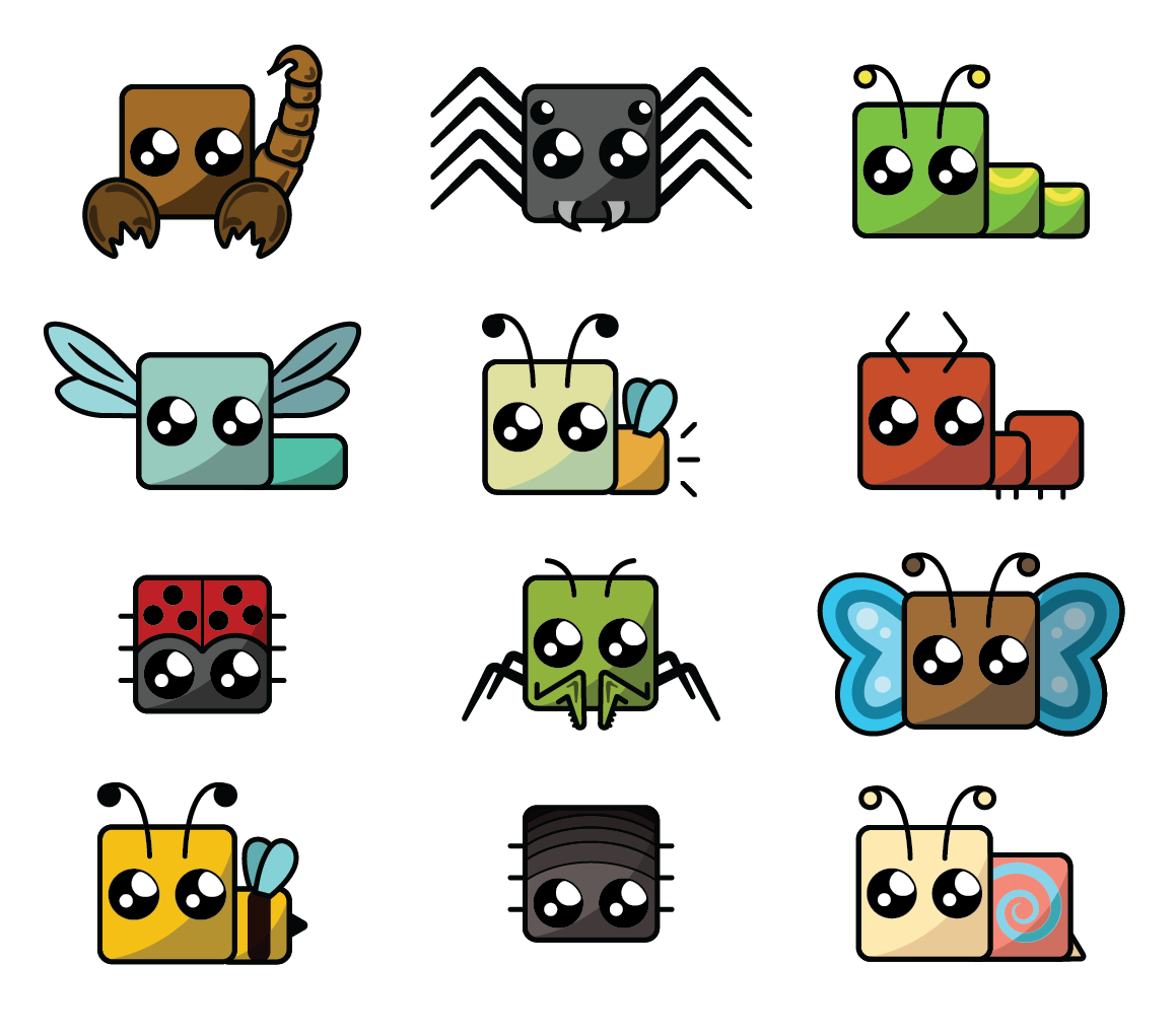 bug icon set