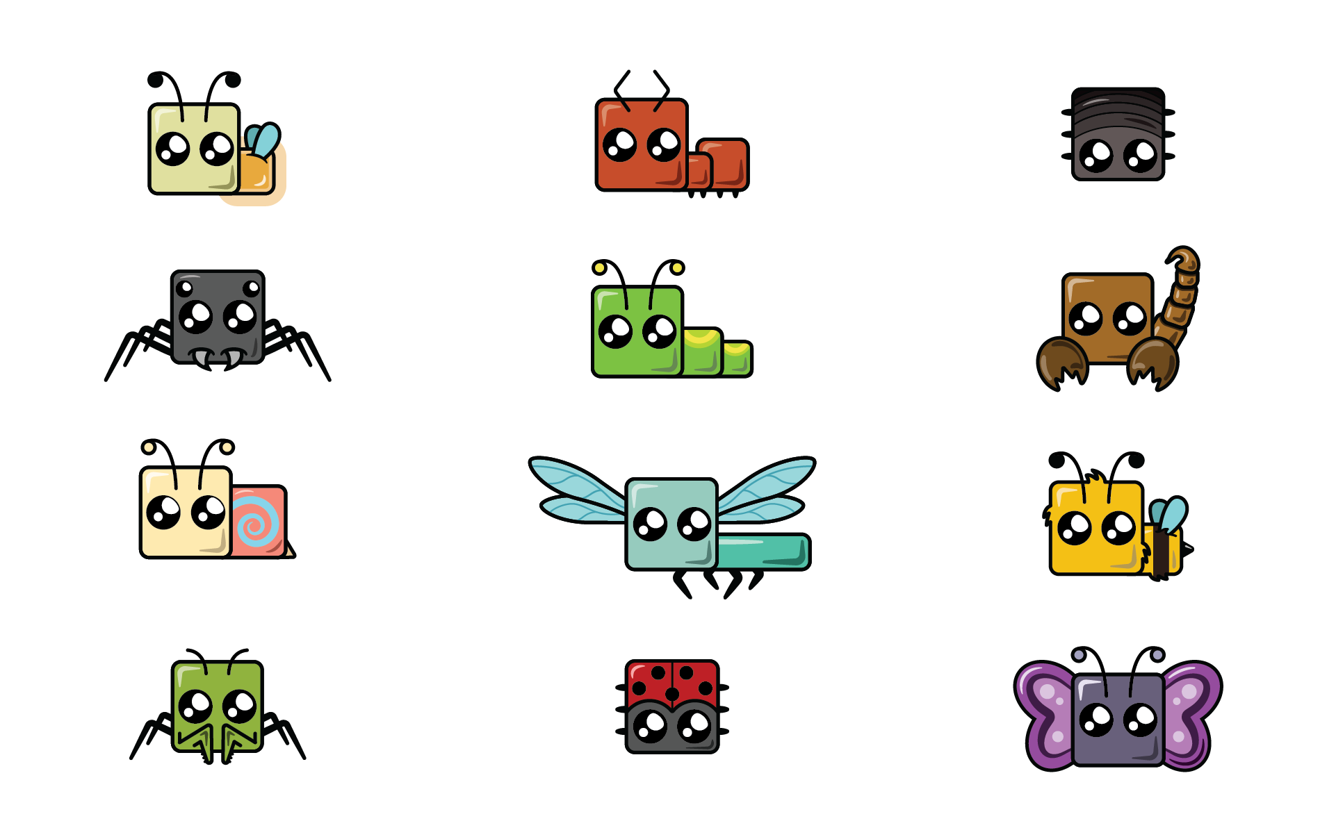 bug icon set